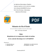 Mémoire de Fin D 'Etude: Régulation de La Température Huile de Turbine de La Centrale Thermique de CAP-DJINET