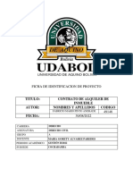 Ficha de Identificacion de Proyecto: Titulo: Contrato de Alquiler de Inmueble Autor: Nombres Y Apellidos Codigo Fecha