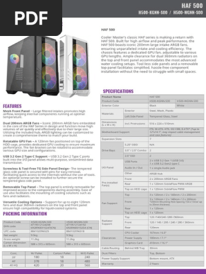 HAF 500 Product Sheet