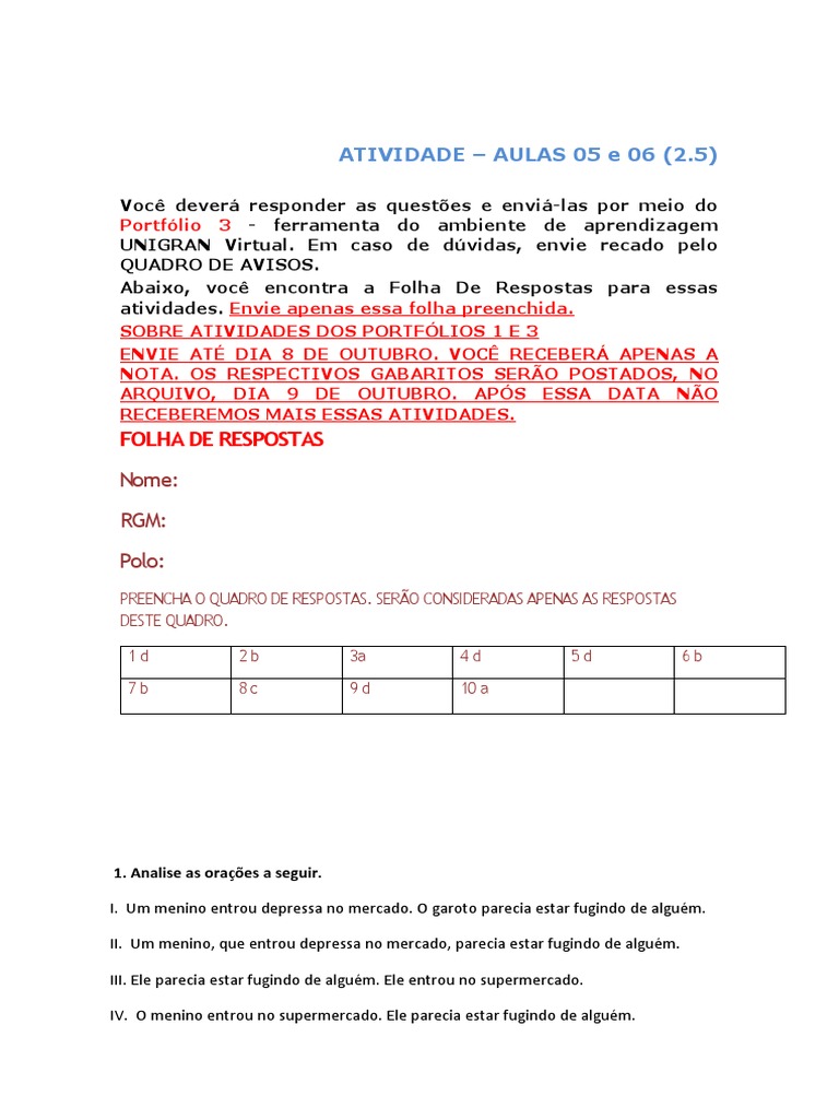 Ativ 33939 Linguagem Port3 | PDF | Pronome | Sociedade