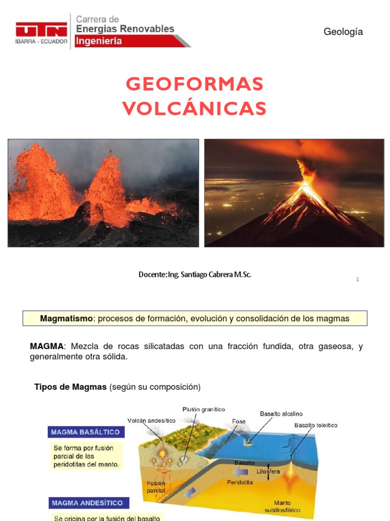 Geoformas volcánicas y magmatismo | PDF | Tipos de erupciones ...