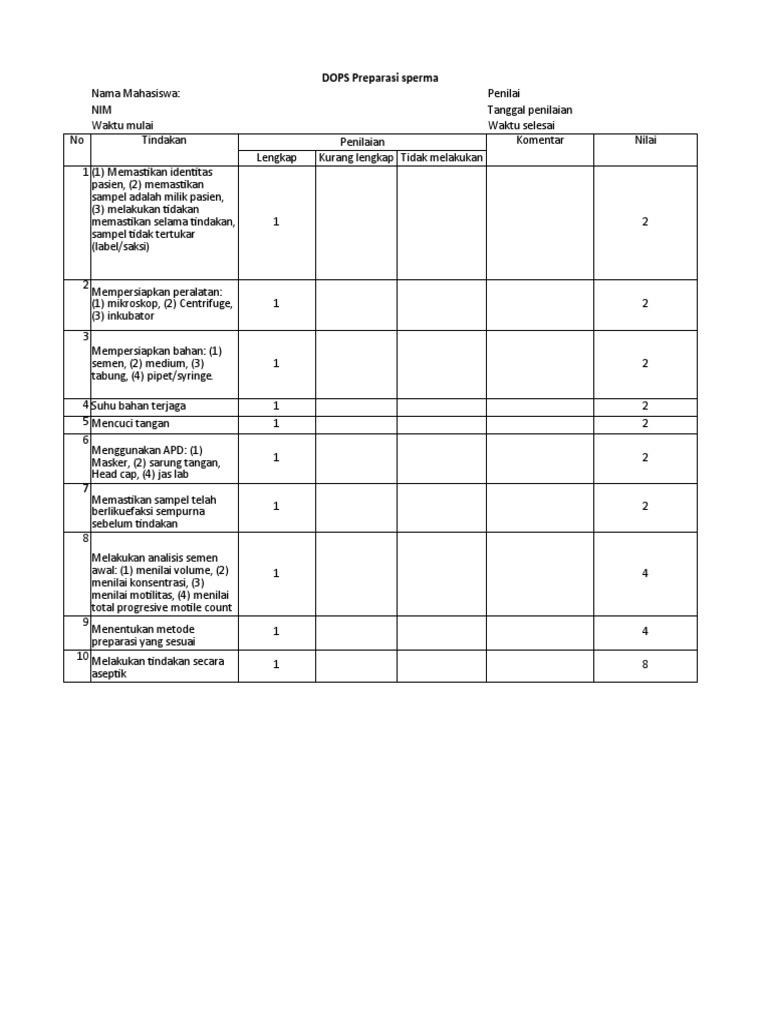 DOPS Preparasi Sperma | PDF