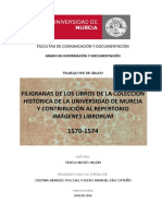 Filigranas de Los Libros de La Colección Histórica de La Universidad de Murcia Y Contribución Al Repertorio