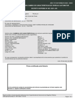 Formato para Cambio de Características de Vehículo Automotor Decreto Supremo #002 - 2021-Jus