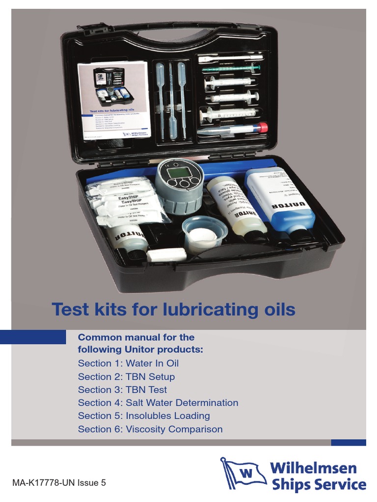 Unitor Oil Test Kit Manual Guide | PDF | Water | Calibration