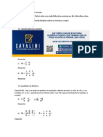 Atividade Reflexiva - Folha de Exercicios - Álgebra Agronomia