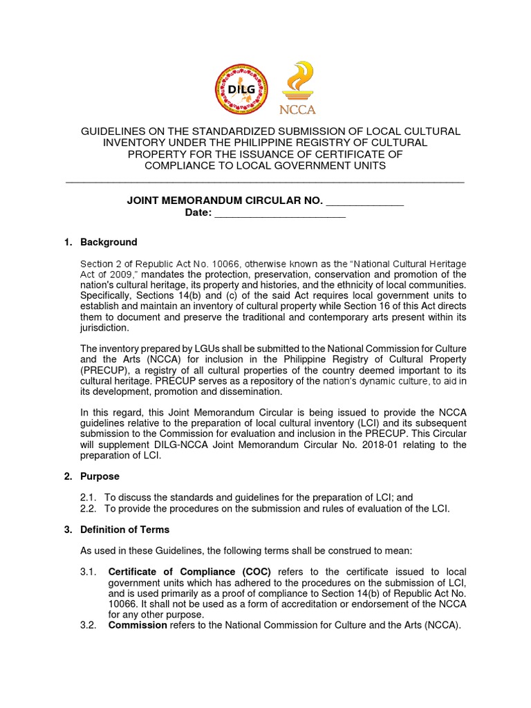 Local Cultural Inventory Submission Guidelines | PDF | Social Science ...