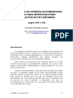 Catálogos de Fuentes Documentales Útiles para Investigaciones Genealógicas en Cantabria