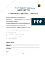 Datos Personales Del Docente Pauletiano: "Pedro E. Paulet"