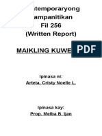 Written Report Sa Kontemporaryo