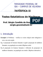 Estatística - Testes Estatíticos de Hipóteses e Testes de Médias