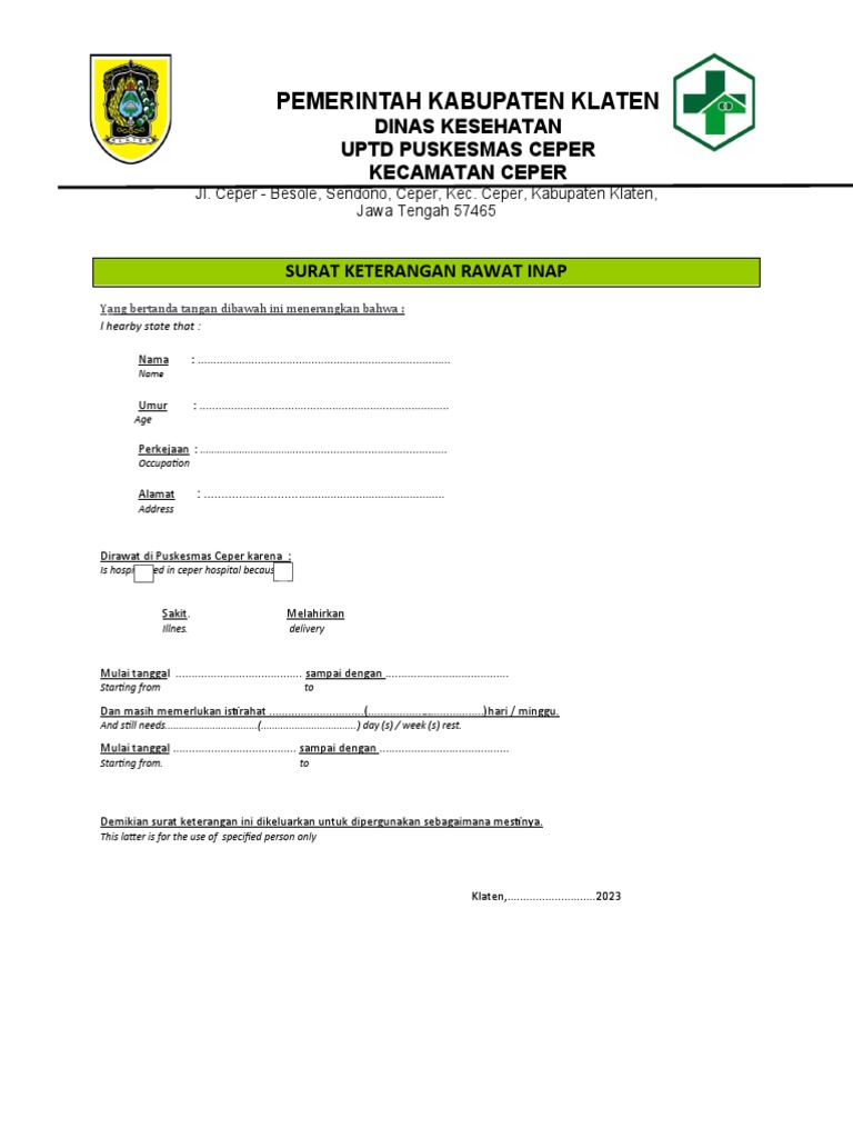 Kop Surat Puskesmas | PDF