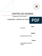 Centro de Idiomas: "Homework - Writing: My Favourite Day"