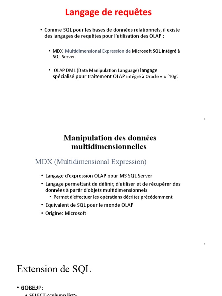 Langage de Requêtes PDF SQL Gestion informatique