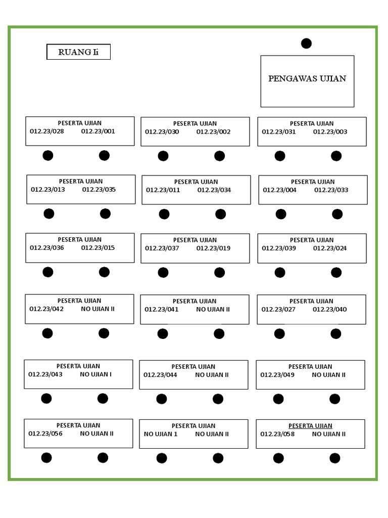 Denah Ruang Ujian | PDF