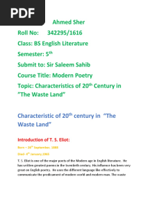 Assignment of The Waste Land