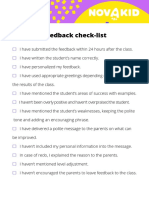 Feedback Check-List