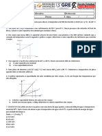 Calorimetria - Lista de Exercícios