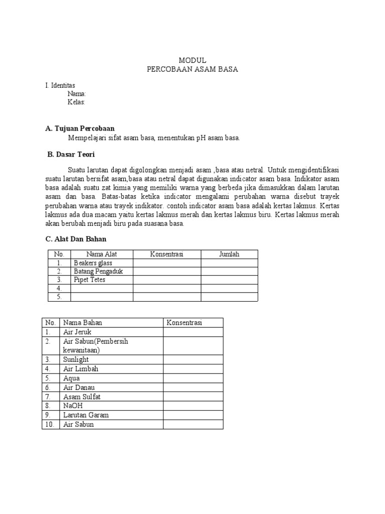 Asam Basa Prktek | PDF | Sains & Matematika