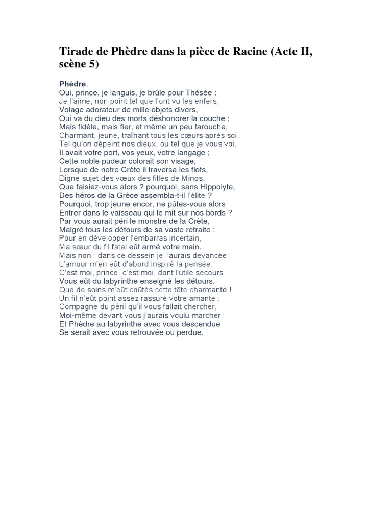 【送料関税無料】 PDF | Racine de Pièce La Dans Phèdre de Tirade | adultes Jeunes 洋書
