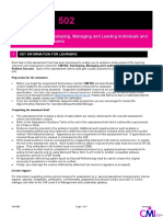 L5 Mod 2 - CMI Unit 502 Assessment Brief