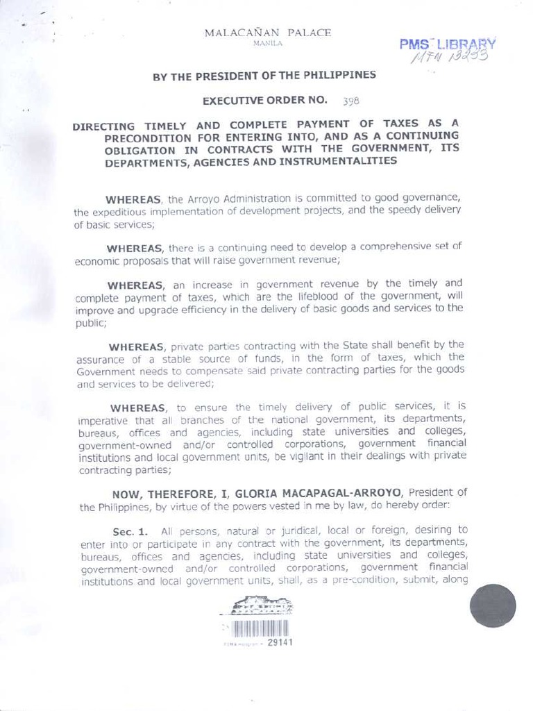 TIN UNDER E O 98 AND ONE TIME TAX TRANSACTIONS R TAXPH visual data 7