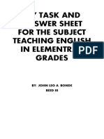 My Task and Answer Sheet For The Subject Teaching English in Elementray Grades