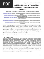 Detection and Identification of Potato Plant Leaf Diseases Using Convolution Neural Networks