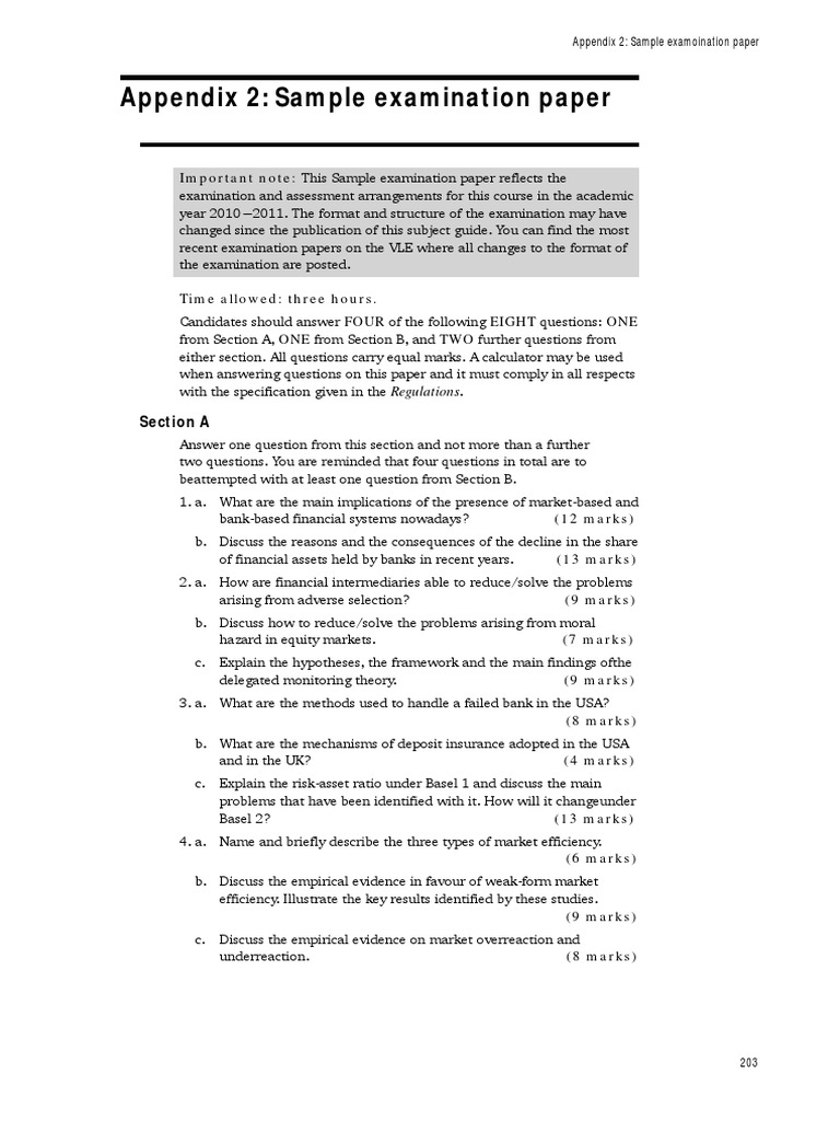 Bank Sample Examination Paper 2010-2011 | PDF | Bond Duration | Bonds ...