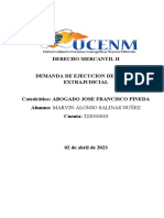 Derecho Mercantil Ii Demanda de Ejecucion de Titulo Extra Judicial