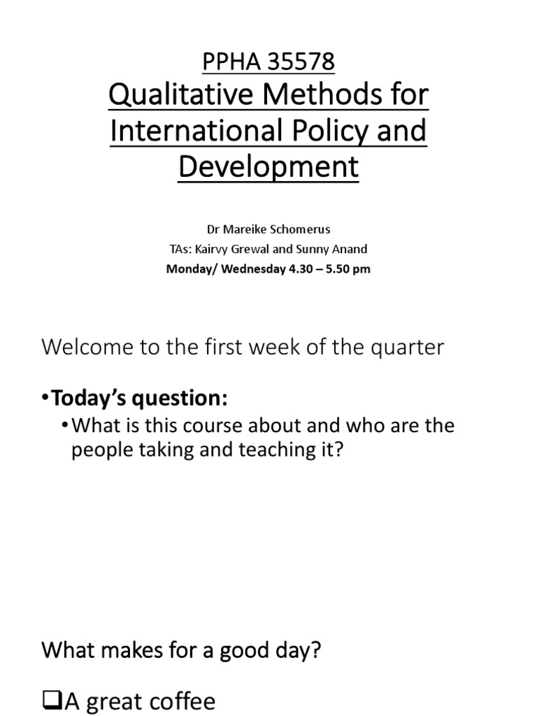 Class Week 1 2023 Lecture Slides | PDF | Qualitative Research | Social ...