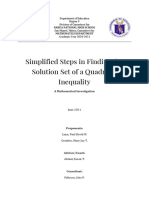 Simplified Steps in Finding The Solution Set of A Quadratic Inequality