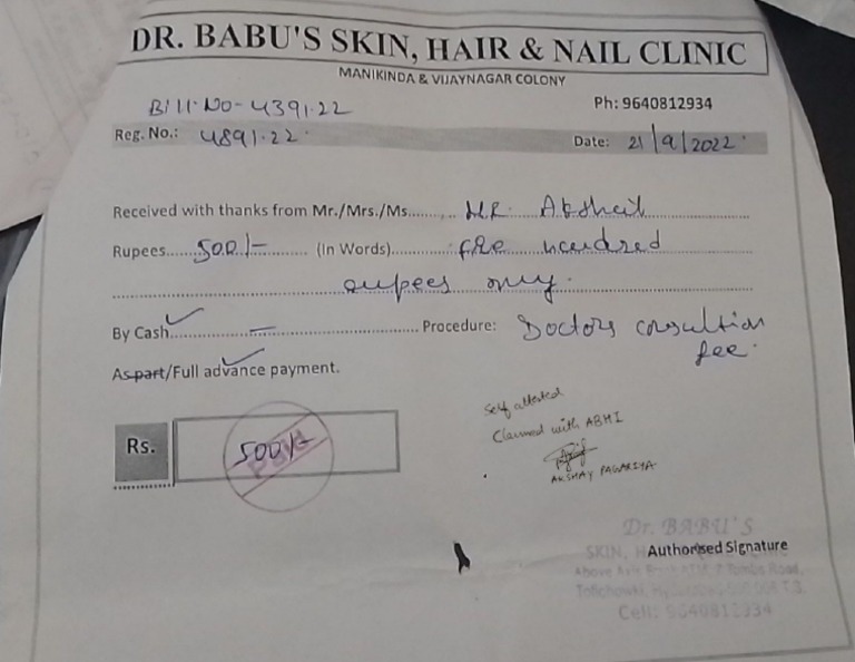 DR Babu Consult Bill PDF