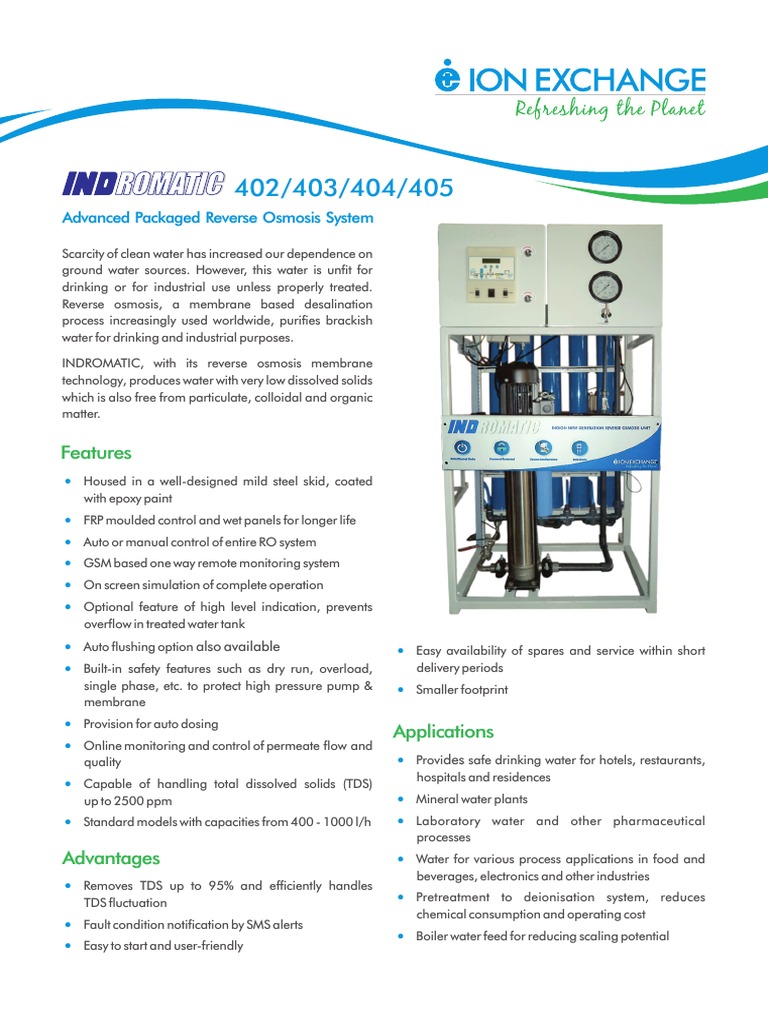 Indromatic 400 Series | PDF | Membrane | Chemical Engineering