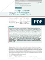 SCAI/HRS Expert Consensus Statement On Transcatheter Left Atrial Appendage Closure