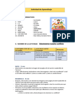 Actividad de Aprendizaje: I.-Datos Informativos