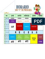 Horario: 4 Grado "C" de Primaria