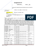 Assignment #3: Name: Shamso Abdi - Section: 602 - Score: - /31 - Programming Exercises