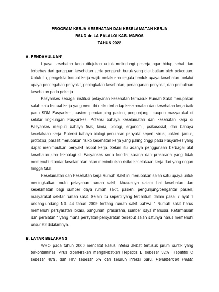Program Kerja K3 | PDF | Pengembangan Diri