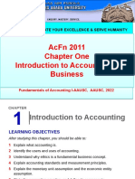 Acfn 2011 Chapter One Introduction To Accounting & Business: Seek Wisdom, Elevate Your Excellence & Serve Humanity