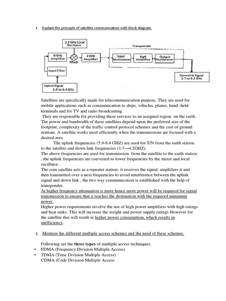 FDMA Satellite Communication Block Diagram | PDF | Satellite Television ...