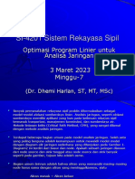 SI-4201 Sistem Rekayasa Sipil: Optimasi Program Linier Untuk Analisa Jaringan 3 Maret 2023 Minggu-7
