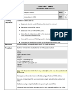 Computer Science Lesson Plan Week 2-Practical