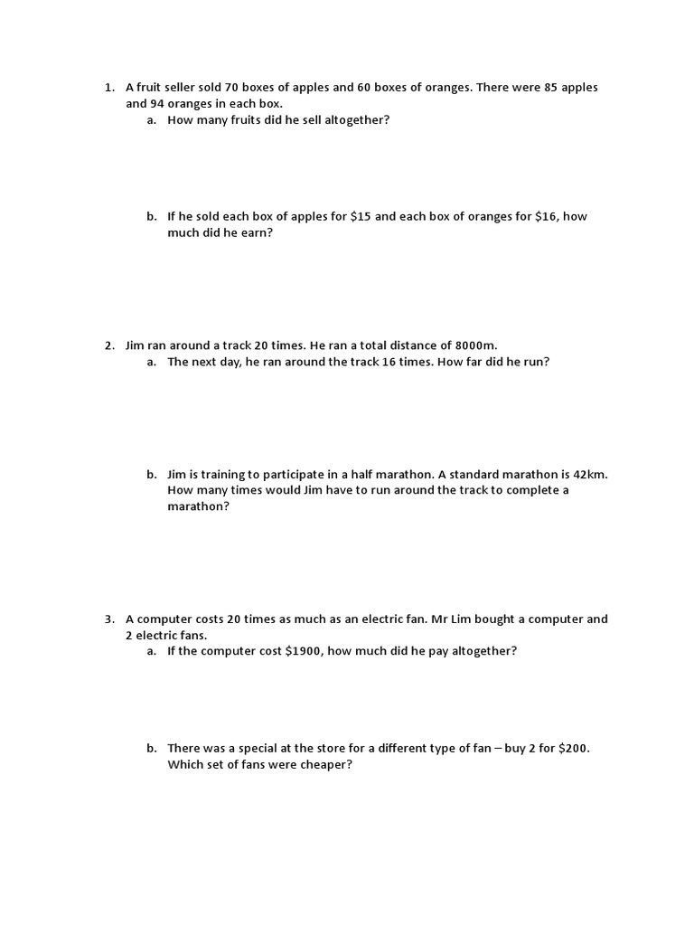 Assorted Word Questions PDF