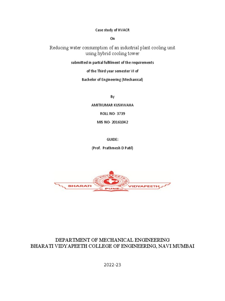 Case Study Of Hvacr Pdf Heat Exchanger Home Appliance