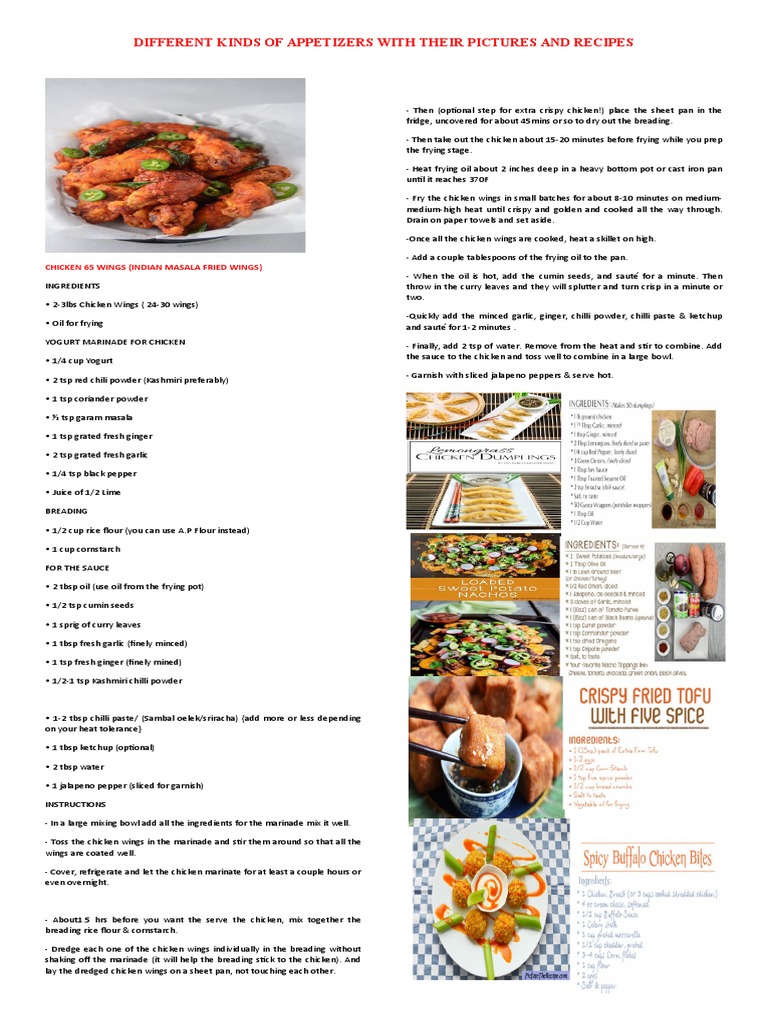 Appetizer With Recipe PDF Curry Food Ingredients