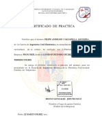 Certificado práctica ingeniero electrónica PUC Valparaíso