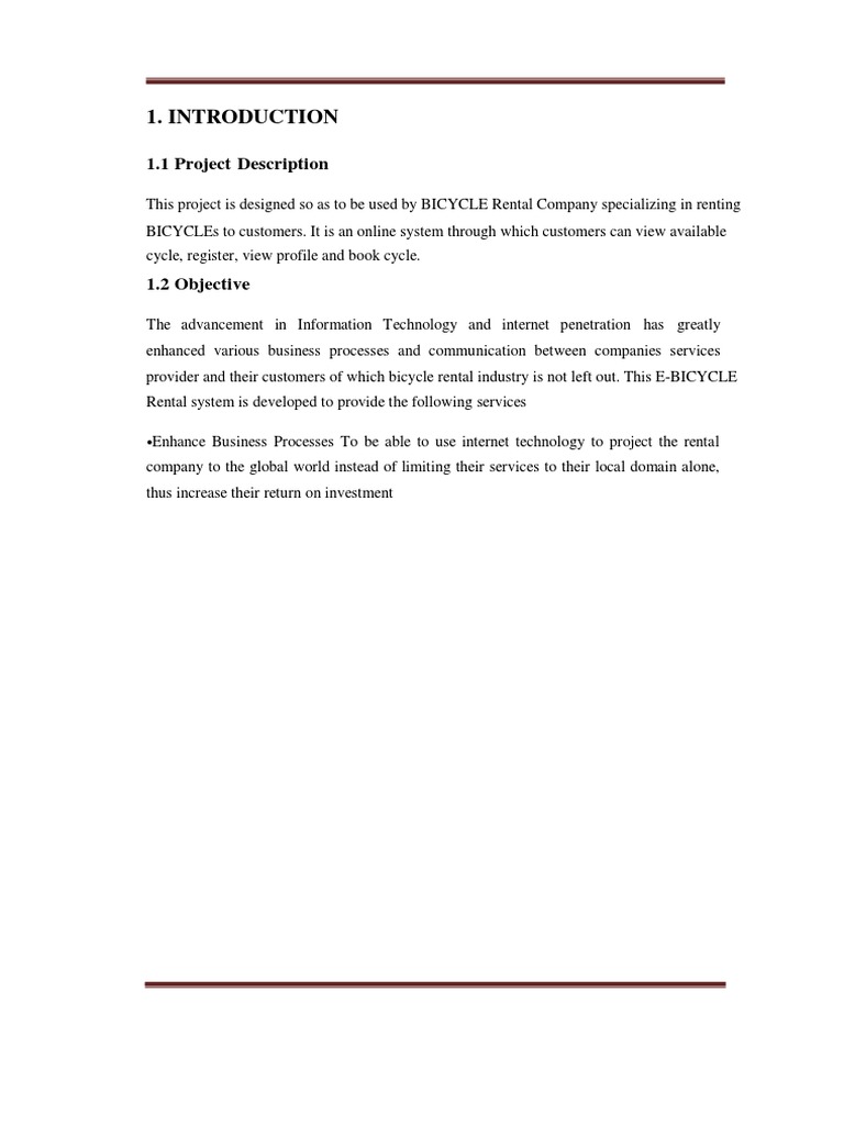 Bicycle rental project pdf software testing class computer