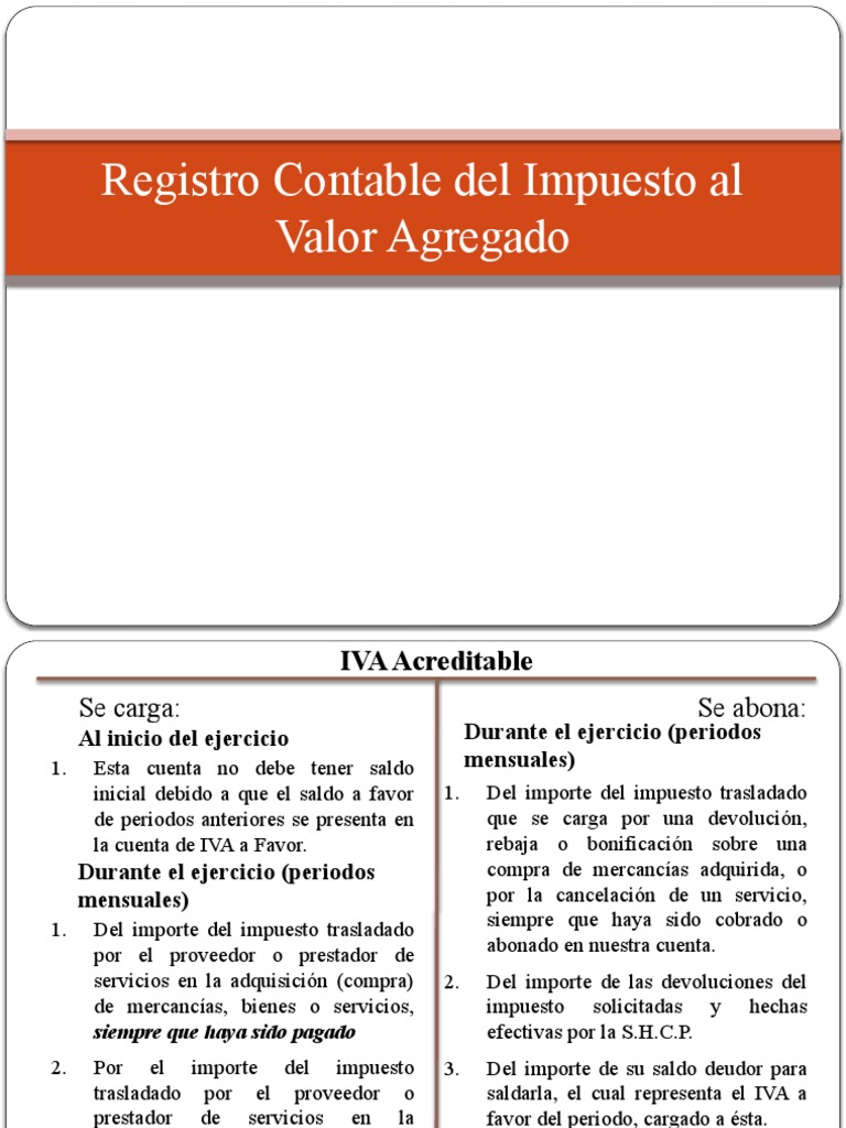 Registro Contable del IVA Acreditable | PDF | Impuesto al valor ...