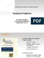 Analysis Patterns: © Radek Ošlejšek Fakulta Informatiky MU